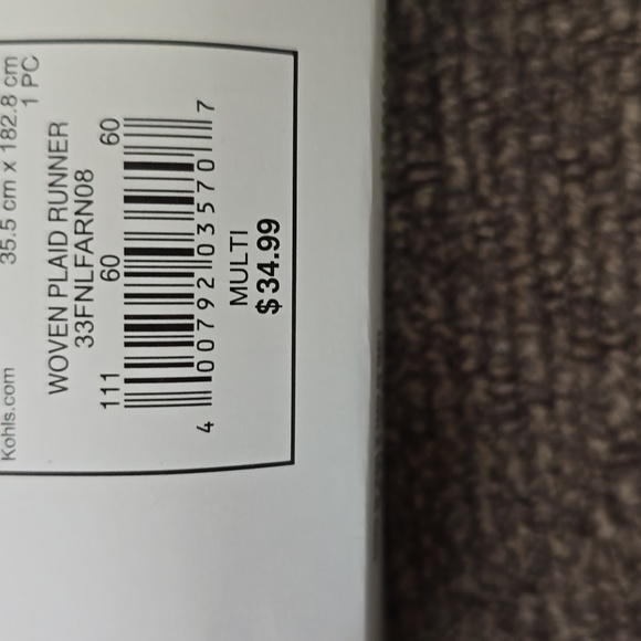 FOOD NETWORK BRAND FALL (OR ANYTIME) WOVEN PLAID TABLE RUNNER 72" - Picture 6 of 9